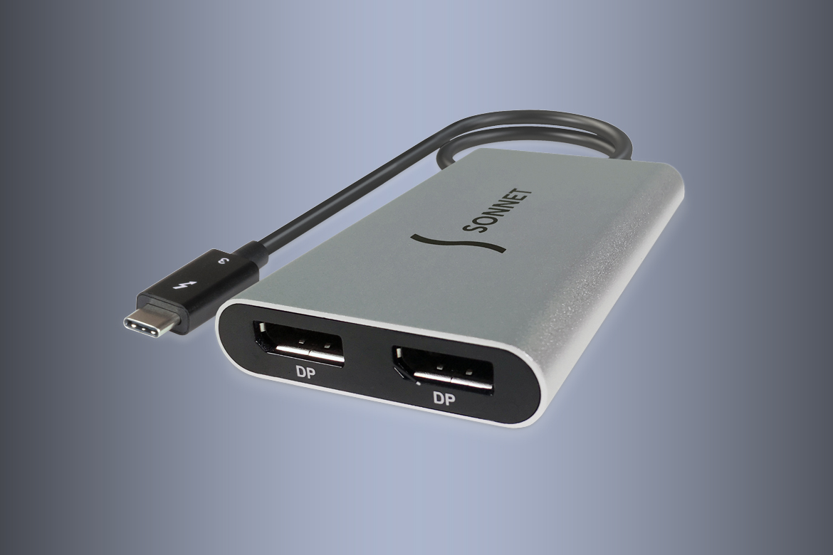 Sonnet Thunderbolt 3 to Dual Display Port Adapter