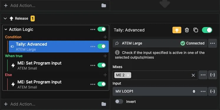 Buttons’ta yalnızca koşul sağlandığında çalışan bir aksiyon